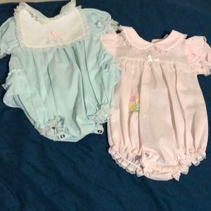 Set of two rompers baby girls nine months